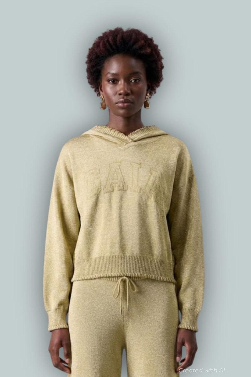 GAP x Cult Gaia Gold Hoodie - Gold Lurex - Hoodie