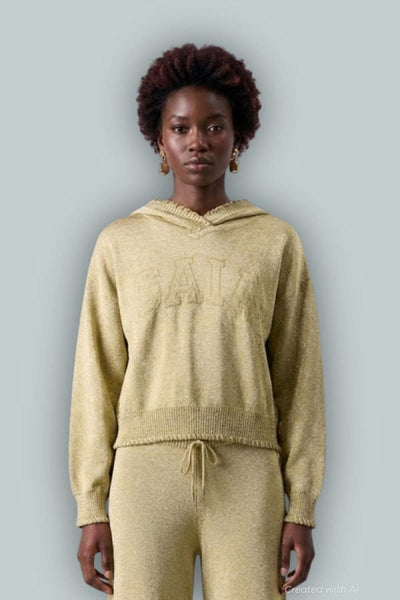 GAP x Cult Gaia Gold Hoodie - Gold Lurex - Hoodie