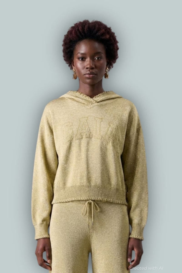 GAP x Cult Gaia Gold Hoodie - Gold Lurex - Hoodie