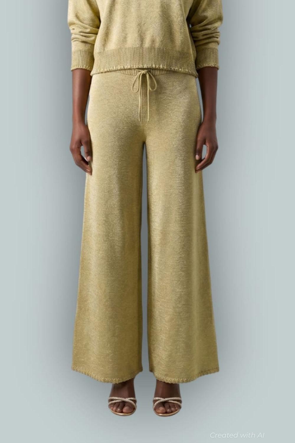 GAP x Cult Gaia Gold Pant - Gold Lurex - Pants