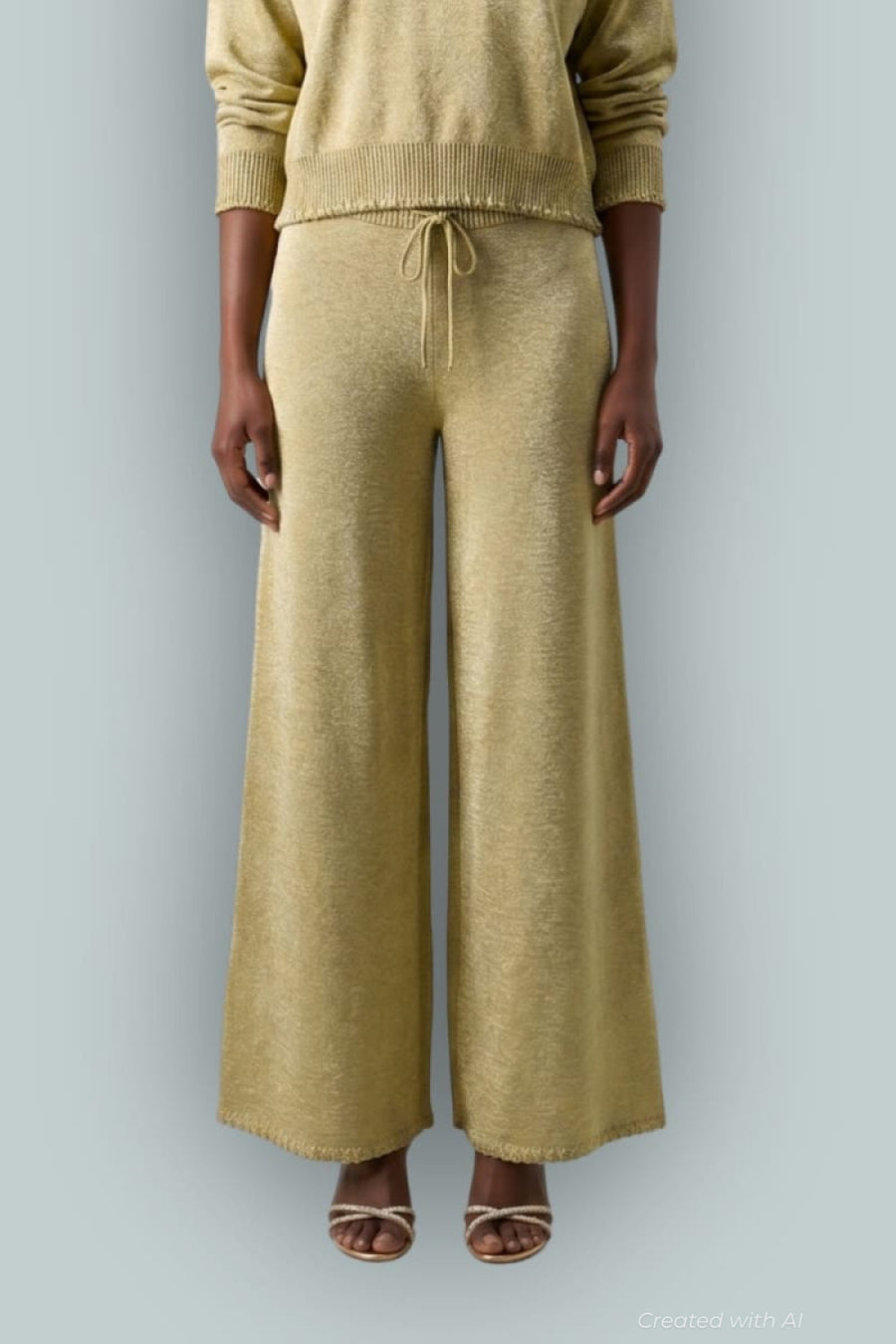 GAP x Cult Gaia Gold Pant - Gold Lurex - Pants
