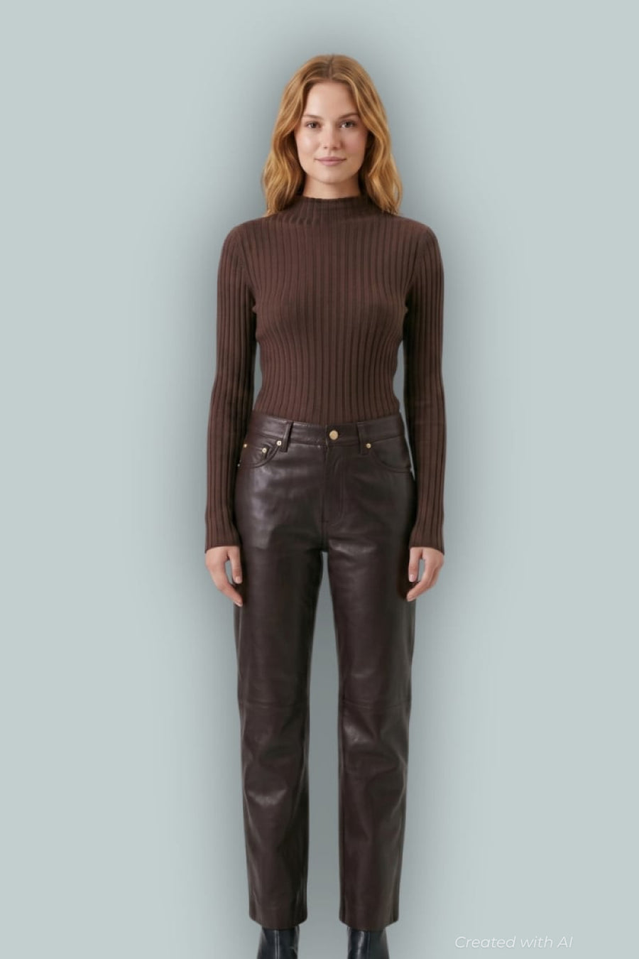 GAP x Cult Gaia Leather Pant - Woodsy Brown - Pants