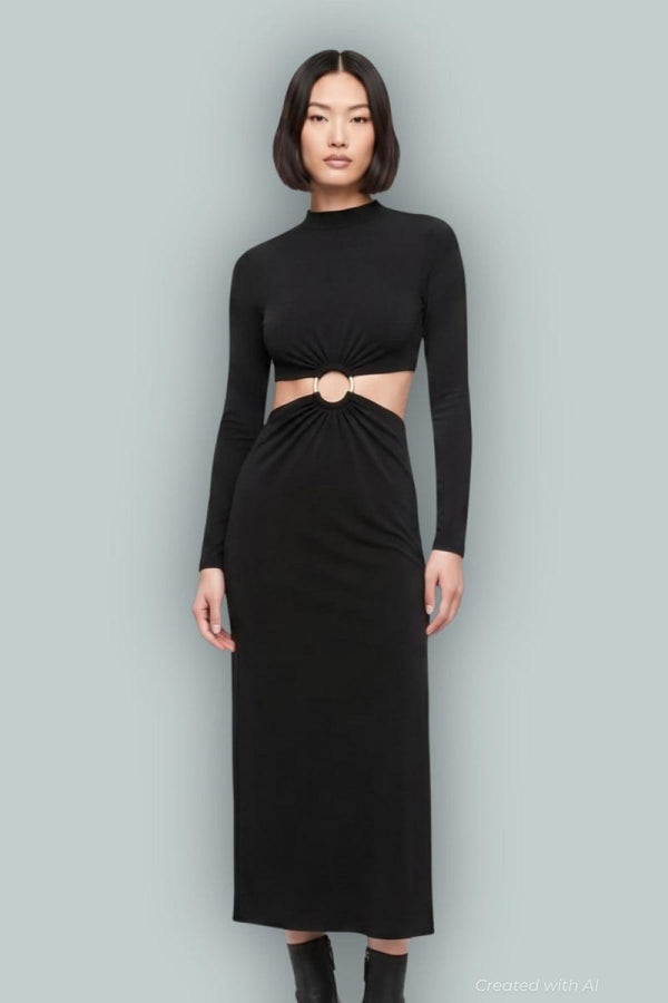 GAP x Cult Gaia LS Maxi Dress - True Black - Dresses