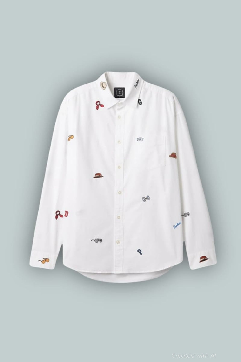 GAP X DAP Embroidered Oxford Shirt - Optic White - Collared Shirt