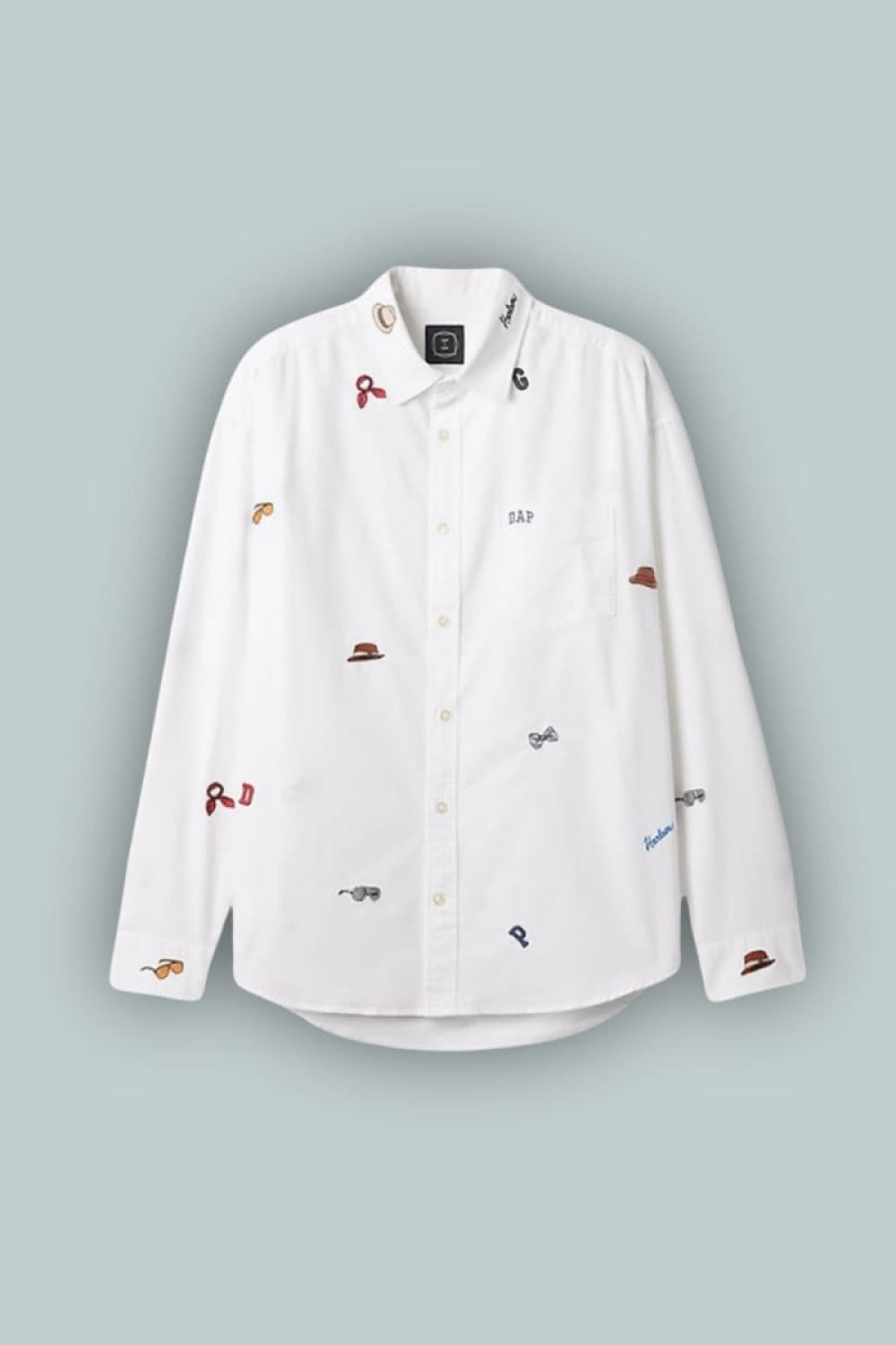 GAP X DAP Embroidered Oxford Shirt - Optic White - Collared Shirt