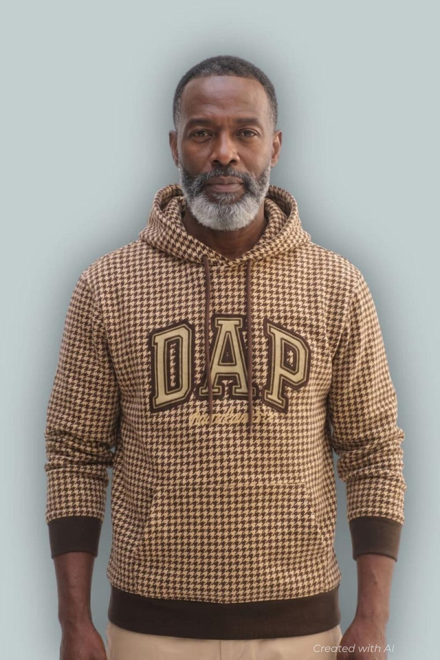 GAP x DAP Plaid Hoodie - Camel Herringbone - XL/T - Hoodie
