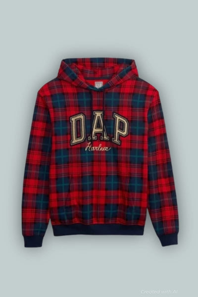 GAP x DAP Plaid Hoodie - Red Plaid - Hoodie