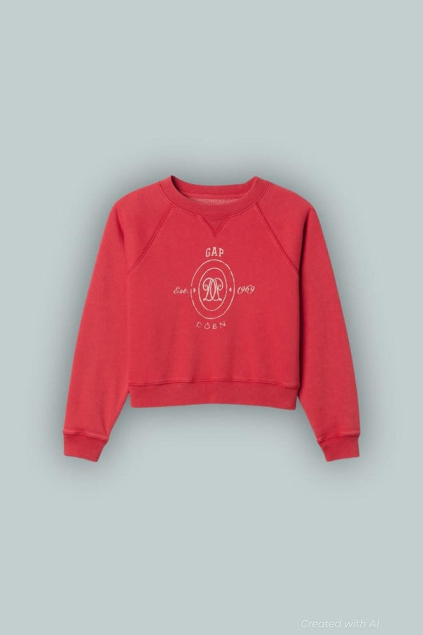 GAP x DÔEN Logo Fleece - New Nordic Red - Crewneck Sweatshirt