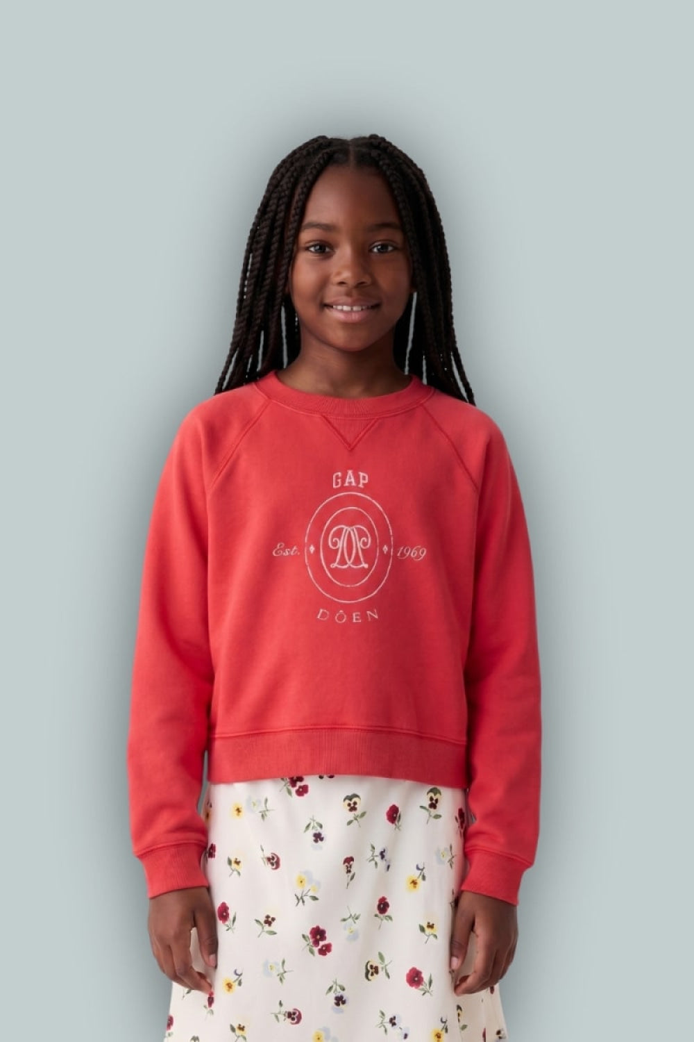 GAP x DÔEN Logo Fleece - New Nordic Red - Crewneck Sweatshirt