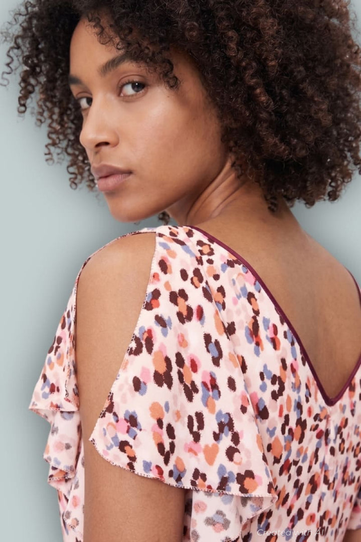 GapStudio Crepe Midi Dress - Powerpeach Pebbleprint - Dresses
