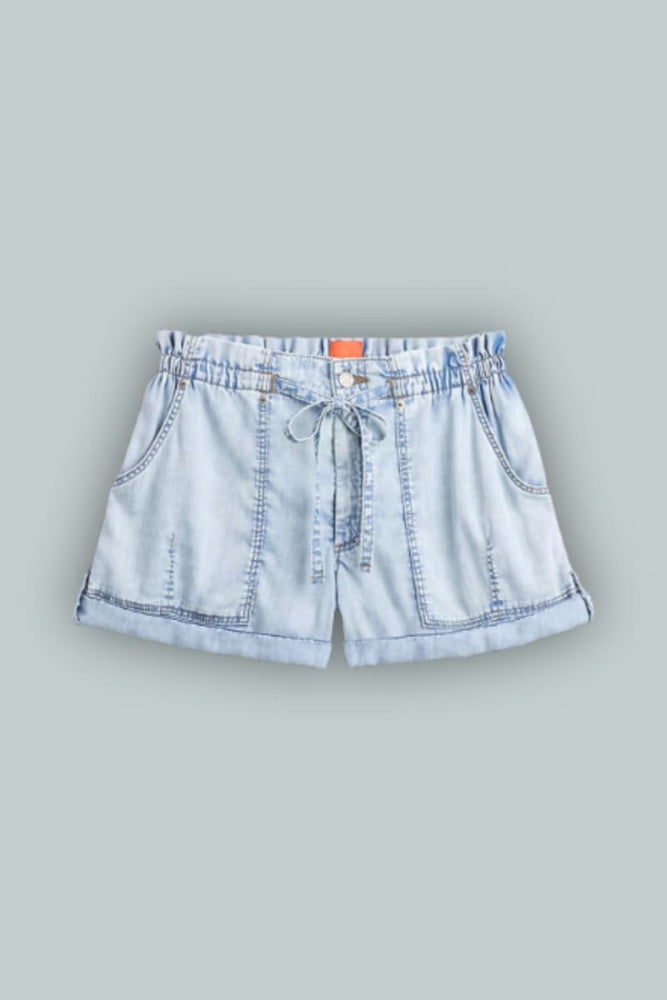 GapStudio High Rise Draped Denim Easy Shorts - Light Indigo - Denim Short