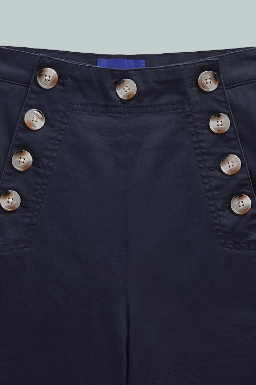 GapStudio High Rise Twill Sailor Pants - New Classic Navy - Pants