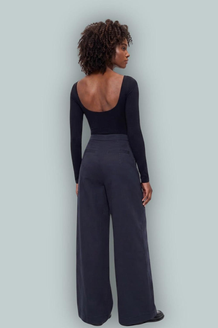 GapStudio High Rise Twill Sailor Pants - New Classic Navy - Pants