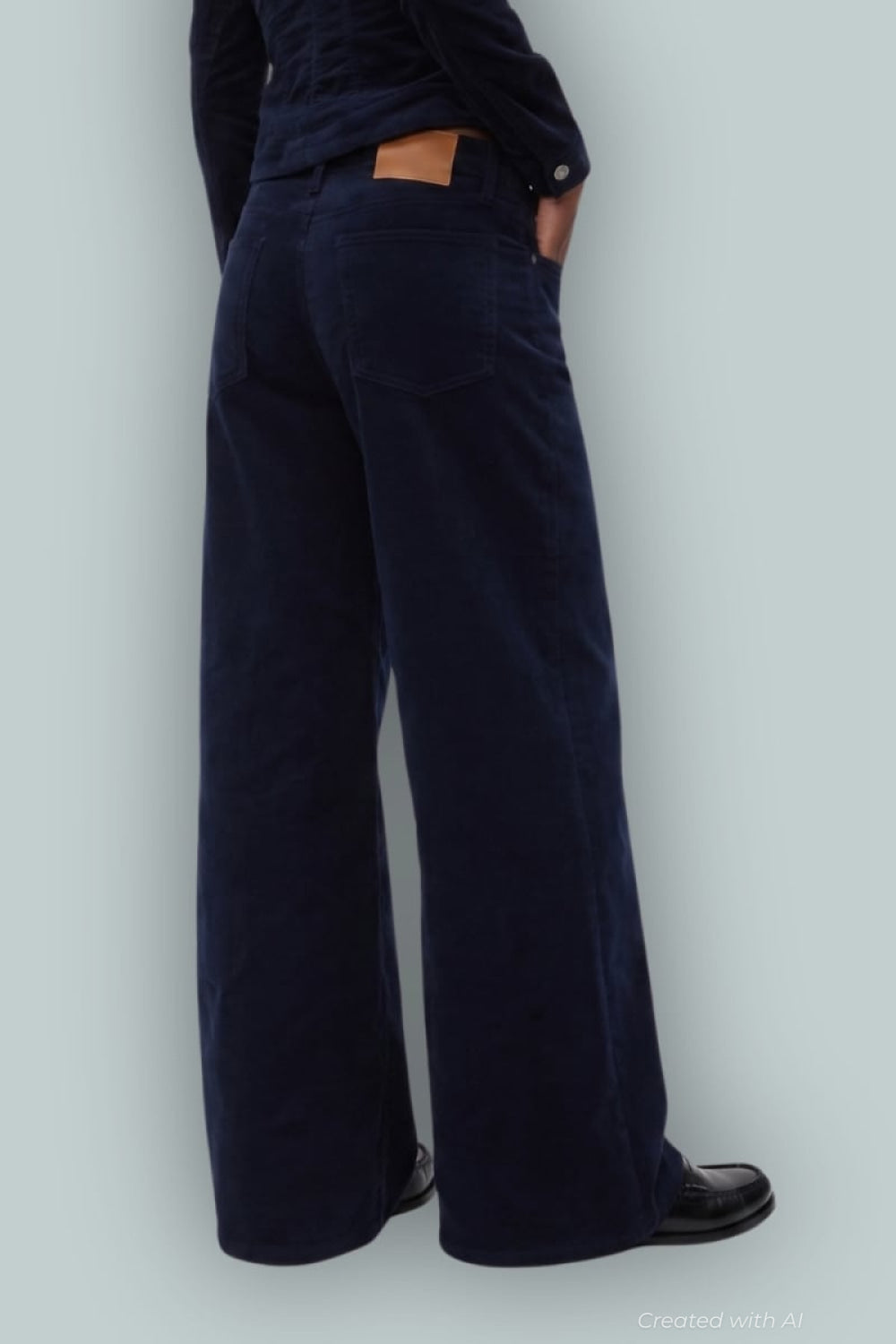 GapStudio Low Rise Corduroy Wide-Leg Pants - New Navy - Jeans