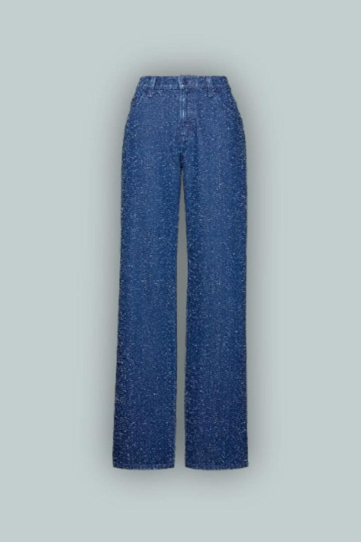 GapStudio Low Rise Denim Tweed Loose Jeans - Medium Wash - Jeans