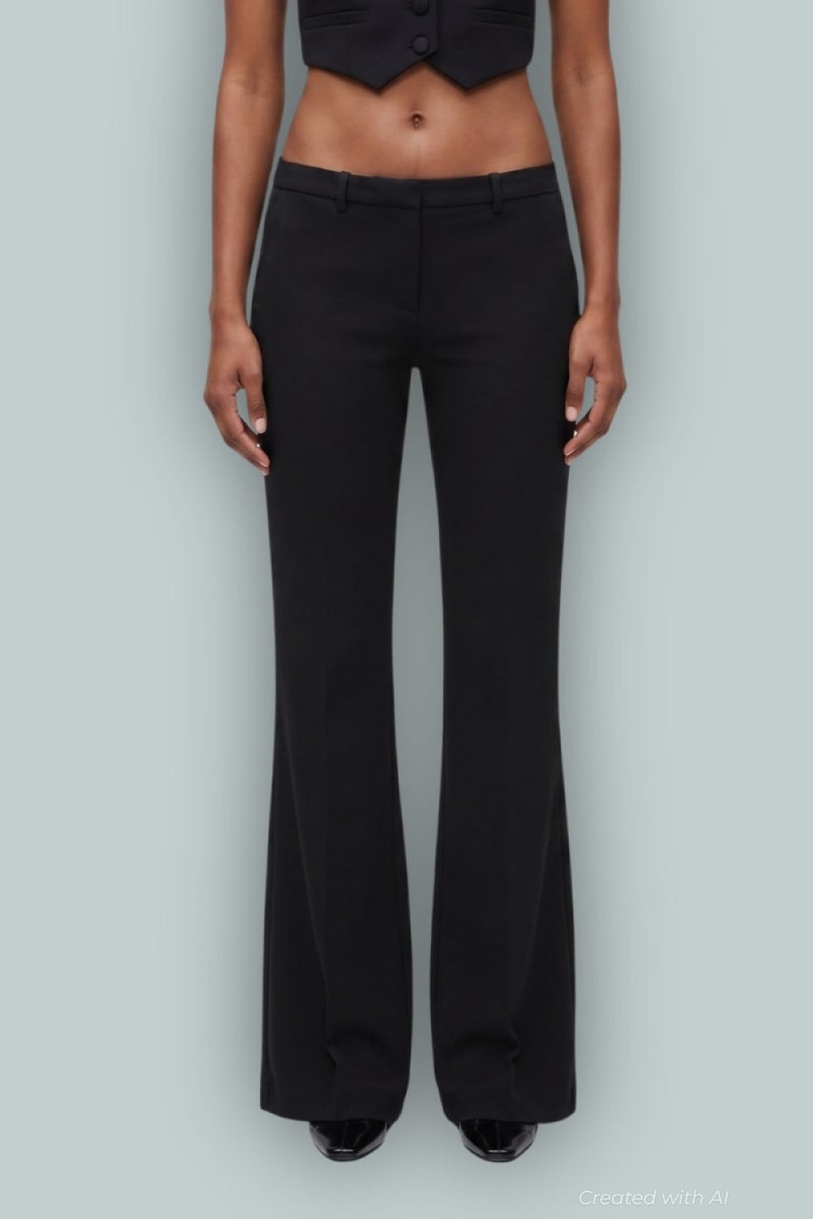 GapStudio Low Rise Double Knit Flare Pants - True Black - Pants