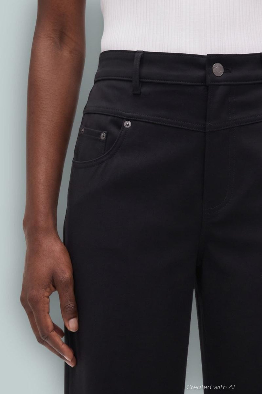 GapStudio Low Rise Satin Baggy Pants - Black - Jeans