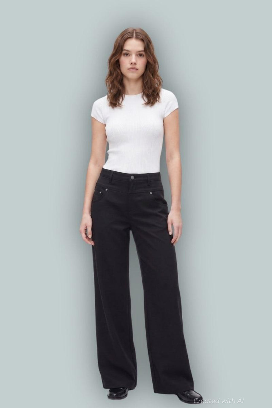 GapStudio Low Rise Satin Baggy Pants - Black - Jeans
