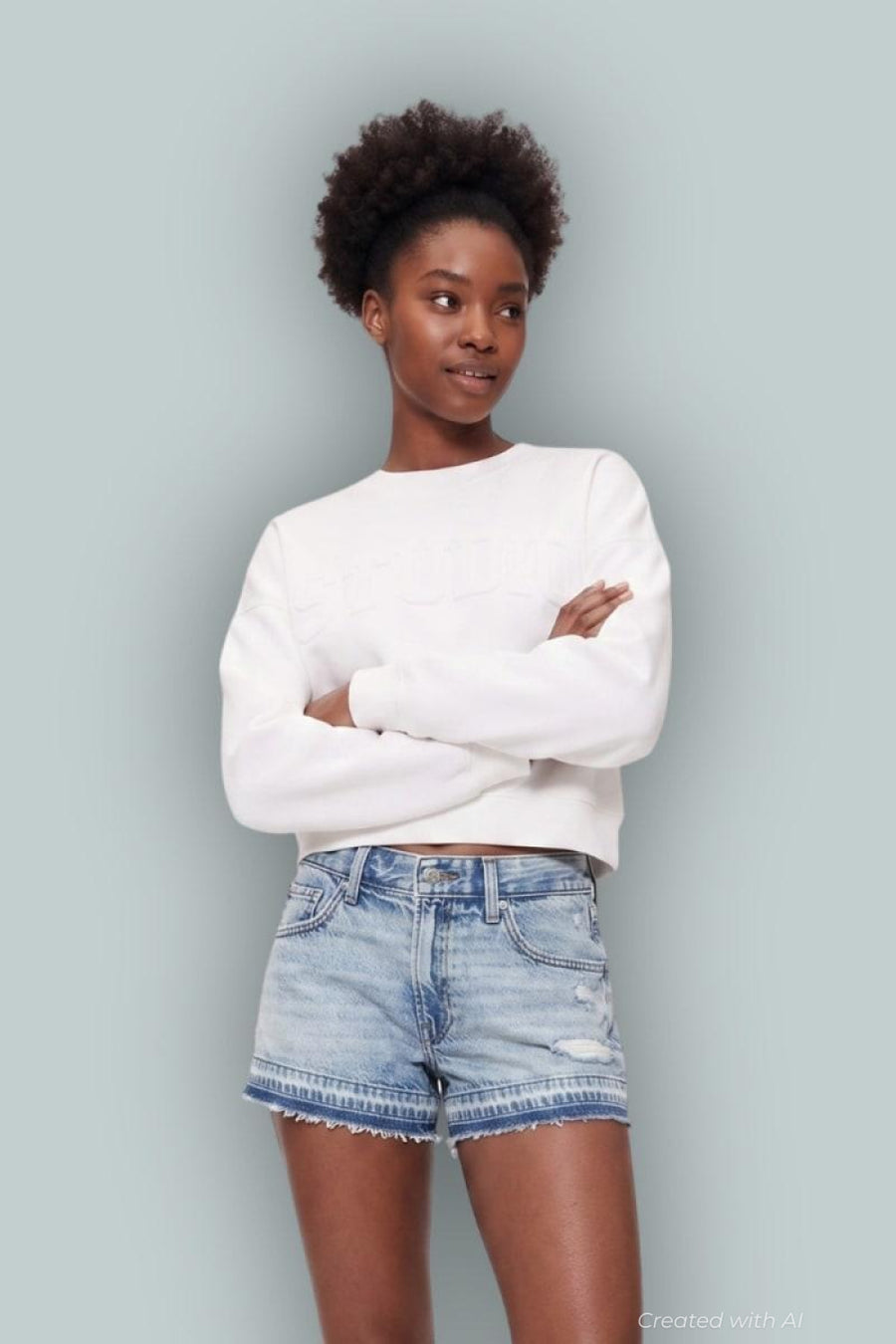 GapStudio Low Rise Stride Denim Shorts - Light Indigo - 35 - Denim Short