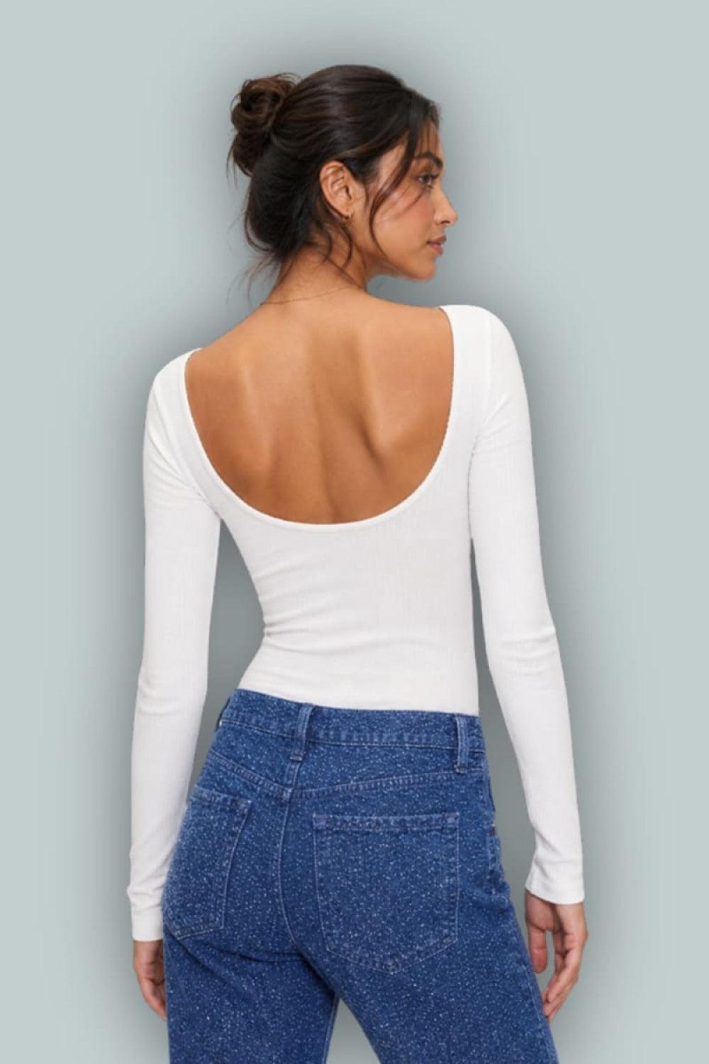 GapStudio Pointelle Bodysuit - White - Bodysuit