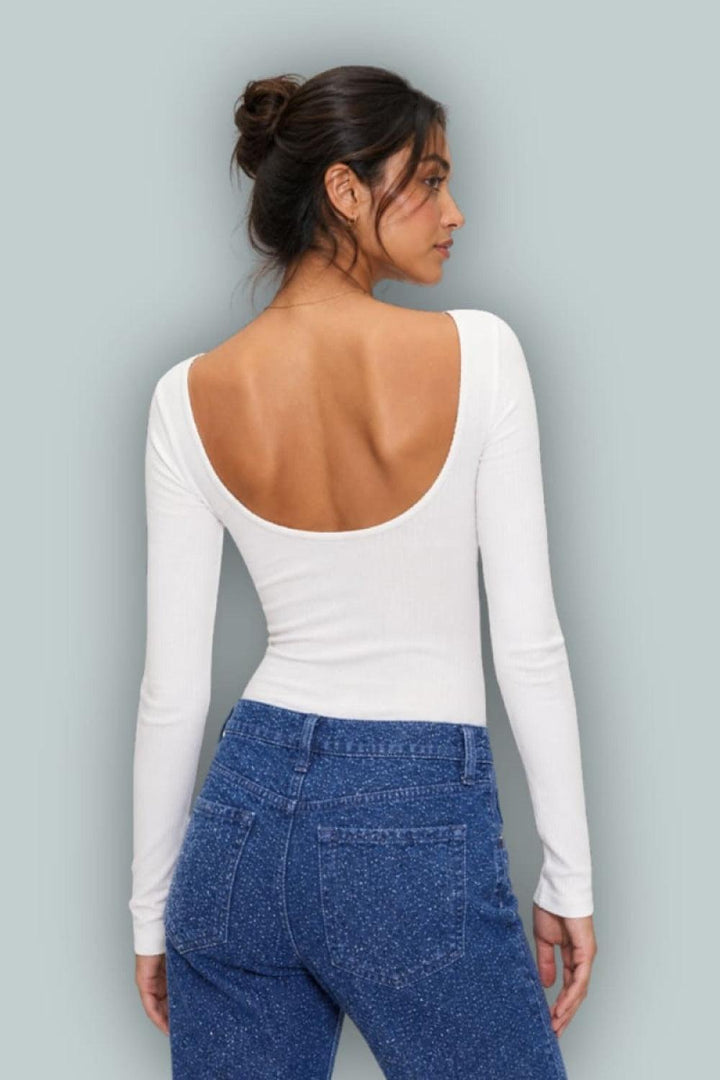 GapStudio Pointelle Bodysuit - White - Bodysuit