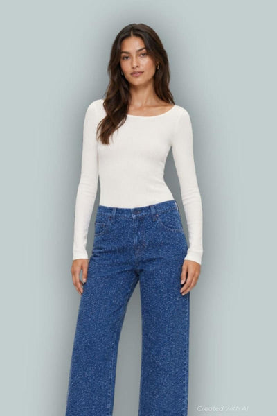 GapStudio Pointelle Bodysuit - White - Bodysuit