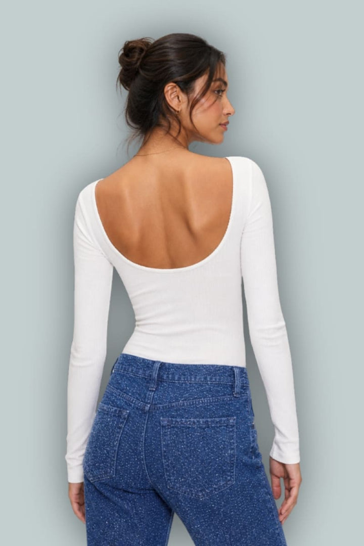 GapStudio Pointelle Bodysuit - White - Bodysuit