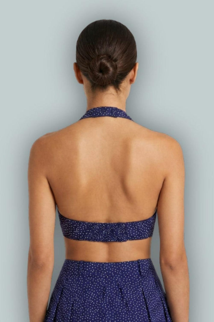 GapStudio Poplin Bralette - Navy Blue Dot - XXS - Bra Top