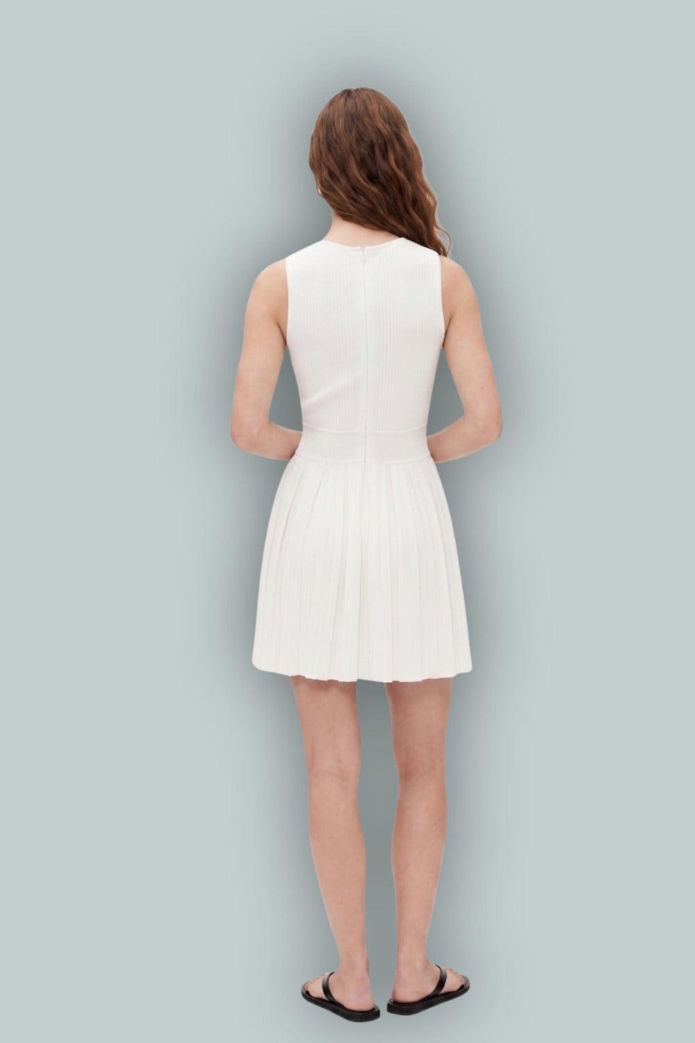 GapStudio Rib Pleated Mini Dress - New Off White - Dresses