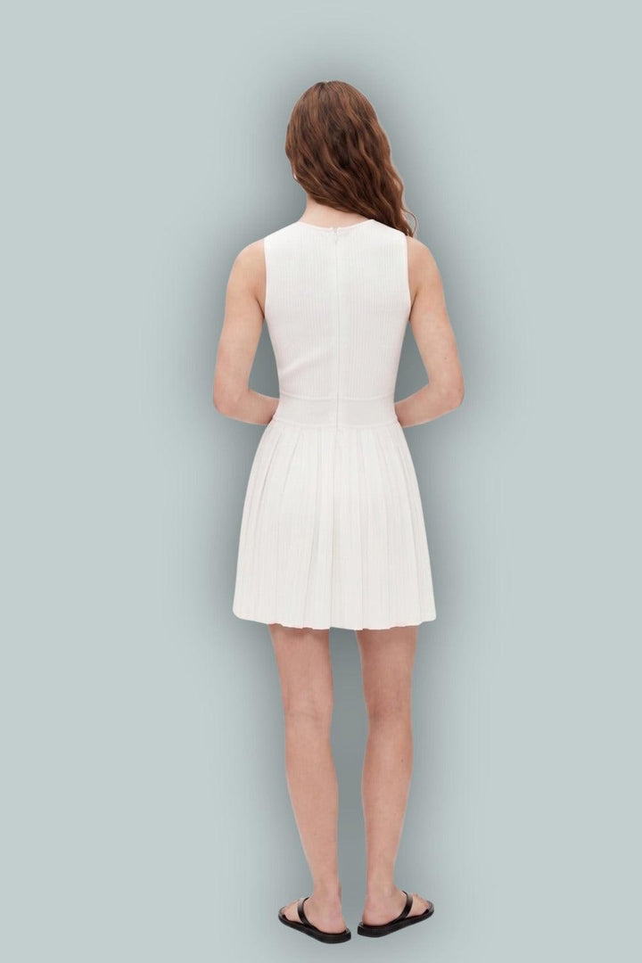 GapStudio Rib Pleated Mini Dress - New Off White - Dresses
