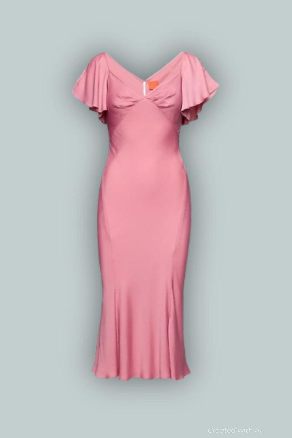 GapStudio Satin Midi Dress - Elle Pink - Dresses