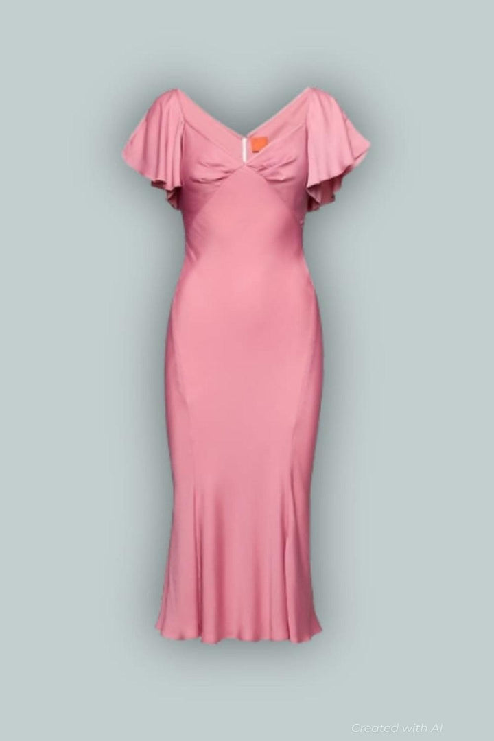 GapStudio Satin Midi Dress - Elle Pink - Dresses