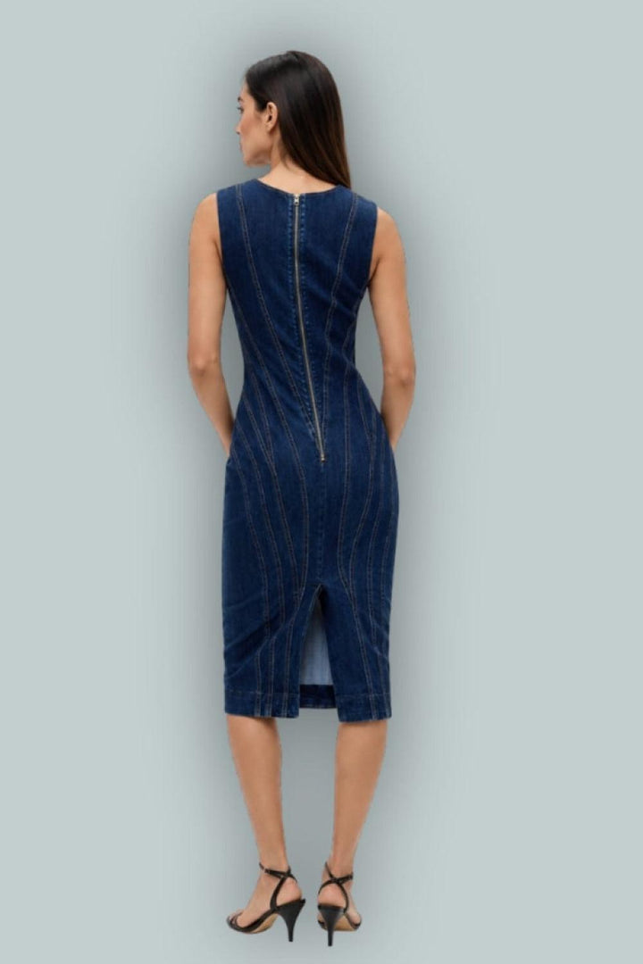 GapStudio Seamed Denim Midi Dress - Dark Wash - 00 - Denim Dress