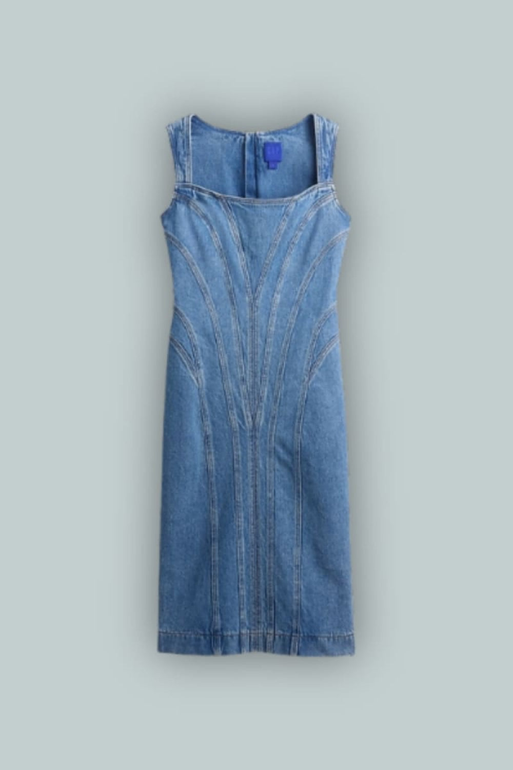 GapStudio Seamed Denim Midi Dress - Medium Wash - Denim Dress