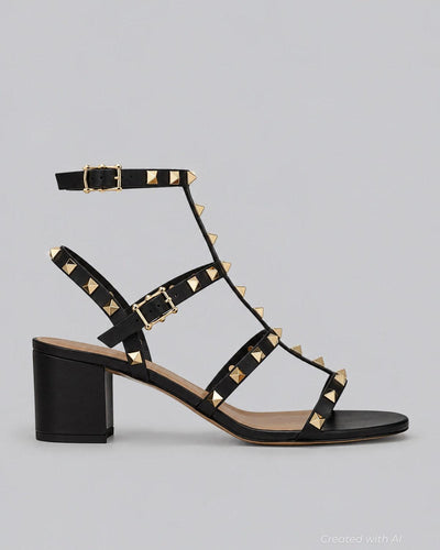 Garavani Rockstud City Block Heel Sandals - Black - EU 40 - Sandals