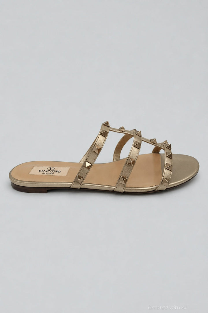 Garavani Rockstud Slide Sandals - Skin - US 8.5 - Sandals