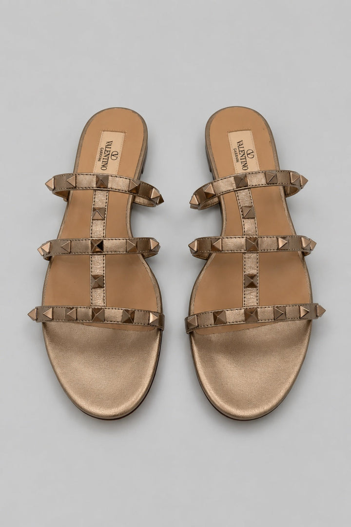 Garavani Rockstud Slide Sandals - Skin - US 8.5 - Sandals