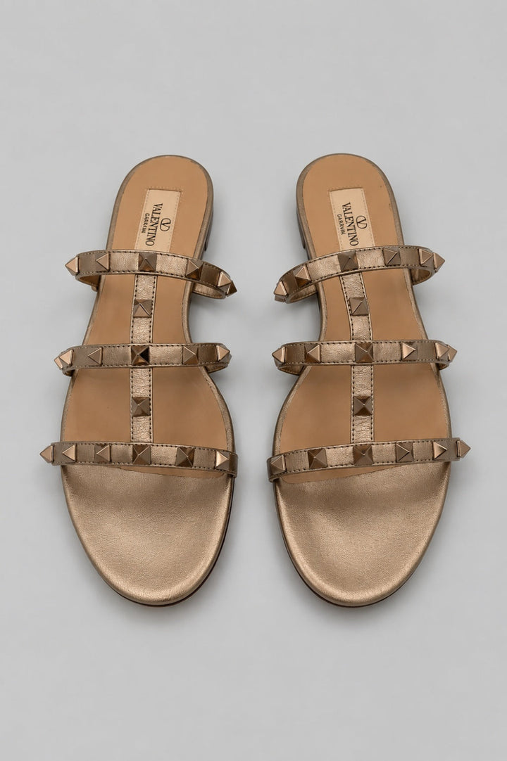 Garavani Rockstud Slide Sandals - Skin - US 8.5 - Sandals