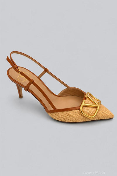 Garavani Slingback Pumps - Beige - EU 39 / US 9 - Pumps