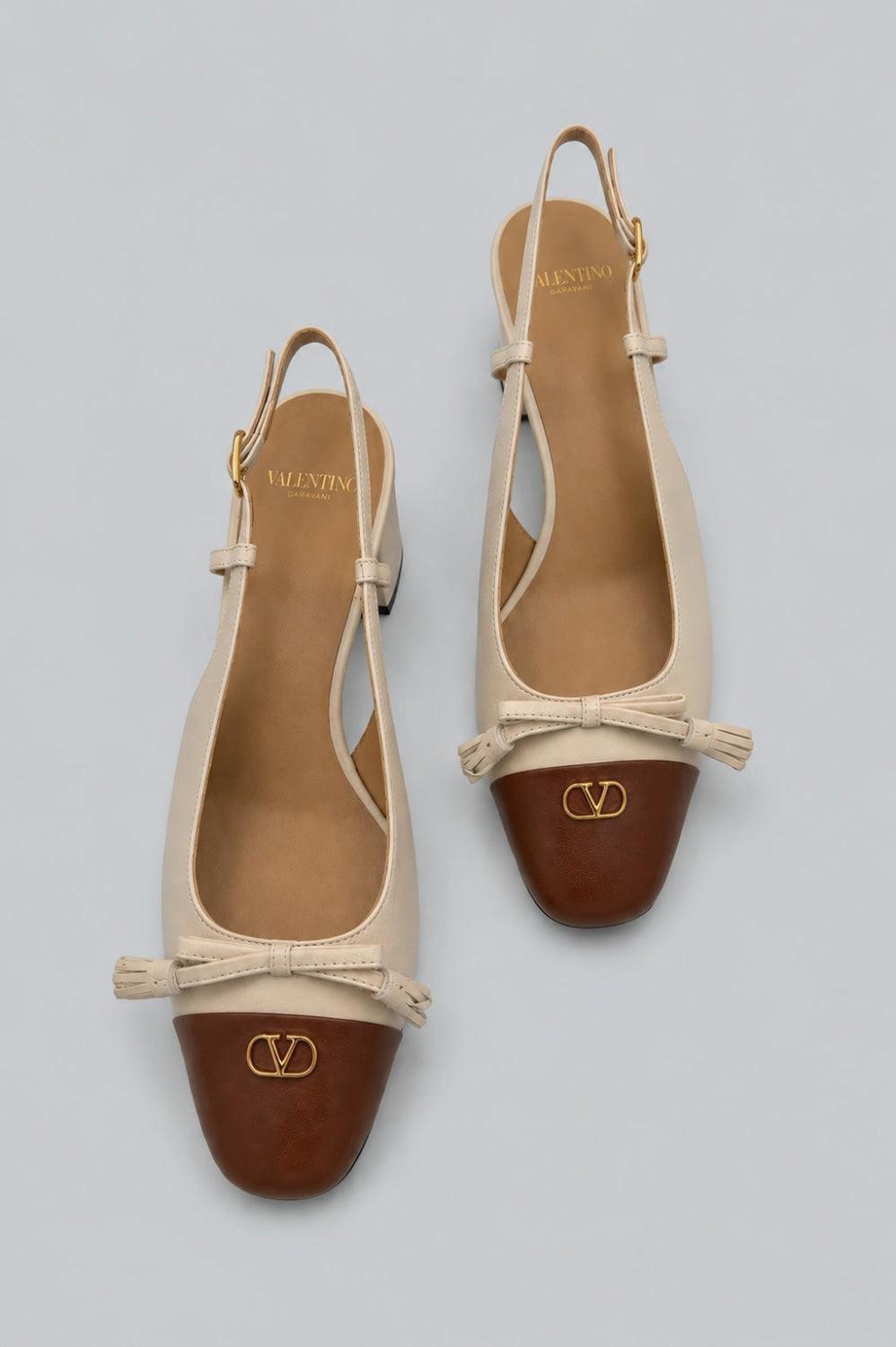 Garavani Vlogo Valet Du Roi Slingback Pumps - Tobacco - EU 38 / US 8 - Pumps