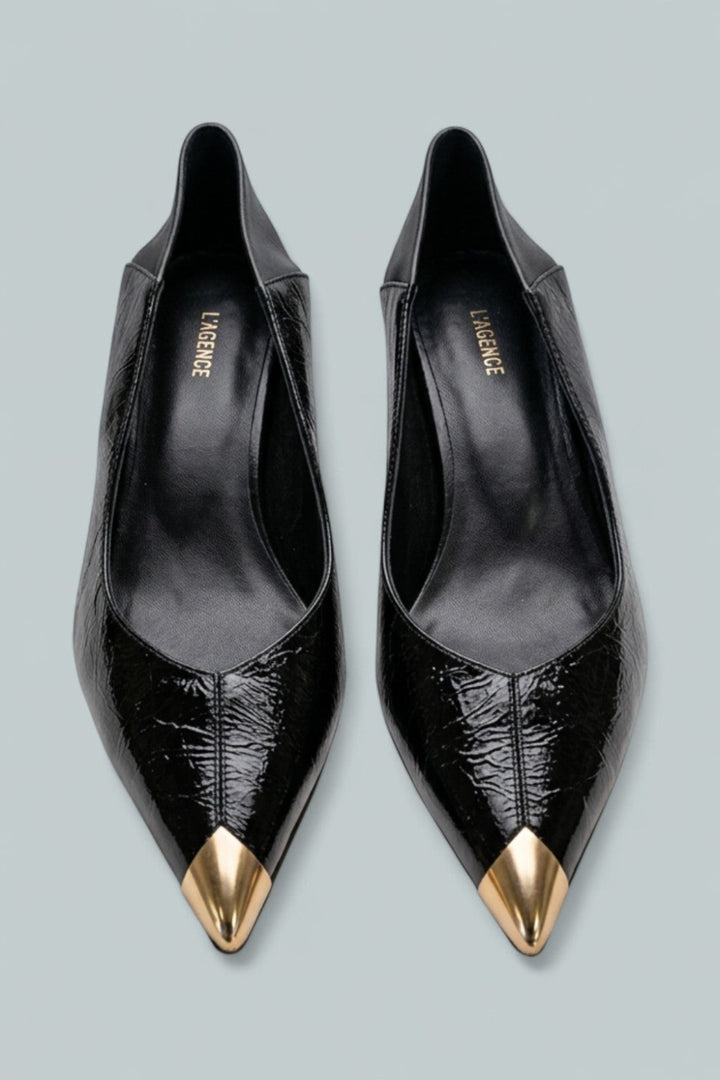 Garlan Kitten-Heel Pump - Black Patent - 7.5 US / 37.5 EU - Sandal