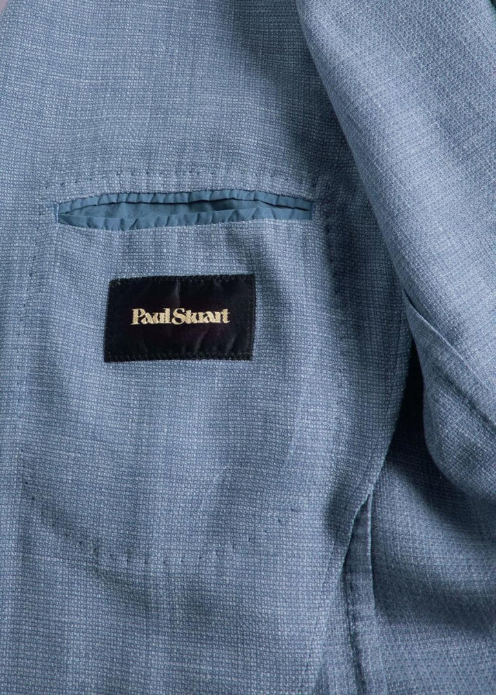 Garment Dyed Basketweave Jacket - Mid Blue - Blazer
