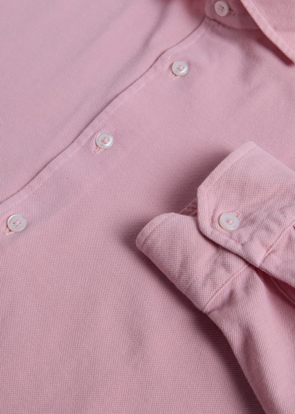 Garment Dyed Button Down Shirt - Pink - S (38) - Collared Shirt