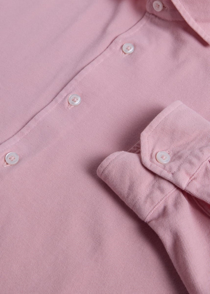 Garment Dyed Button Down Shirt - Pink - S (38) - Collared Shirt