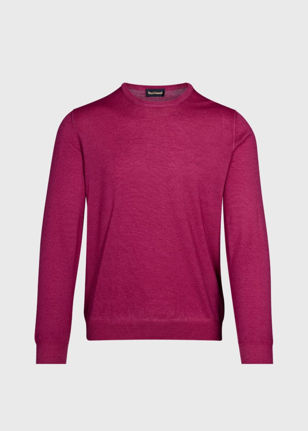 Garment Dyed Wool Crewneck Sweater - Berry - Sweater