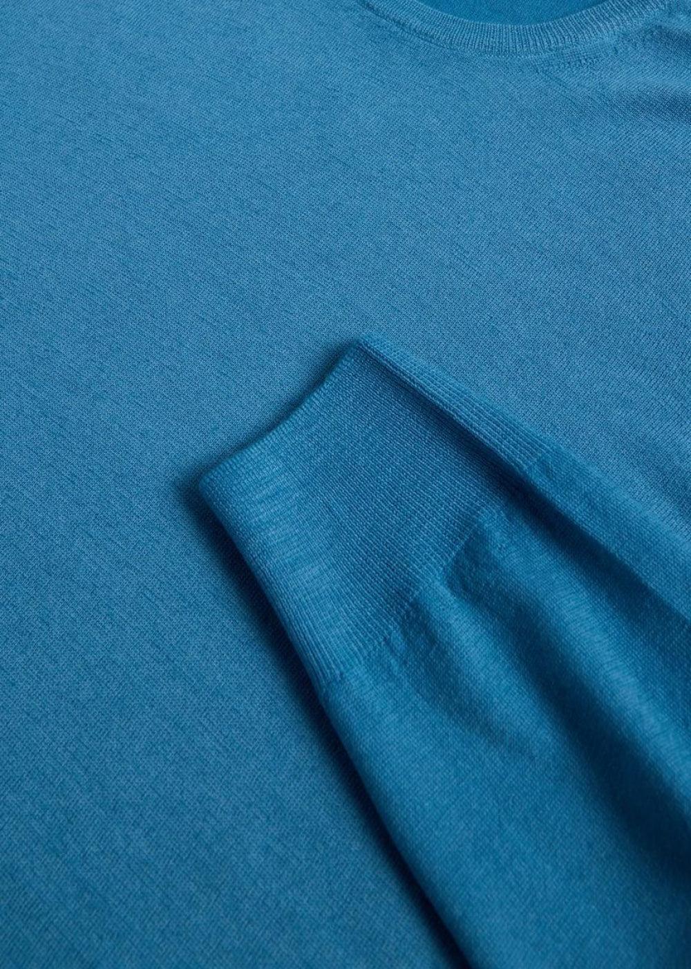 Garment Dyed Wool Crewneck Sweater - Blue - Sweater