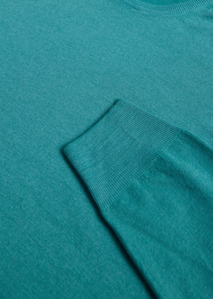 Garment Dyed Wool Crewneck Sweater - Green - Sweater
