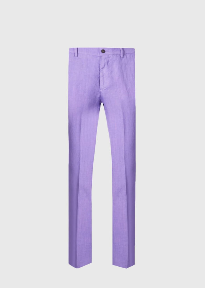 Garment Washed Linen Pant - Lilac - Pants