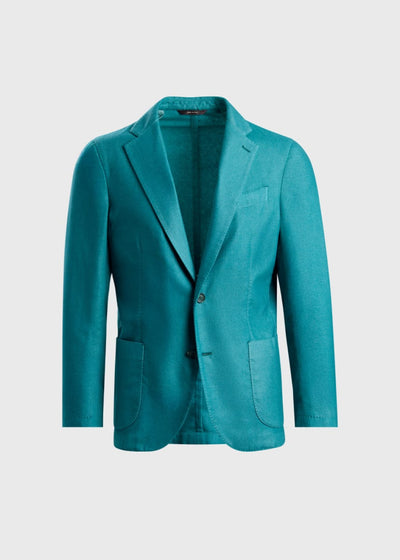 Garment Washed Two Button Jacket - Green - Blazer