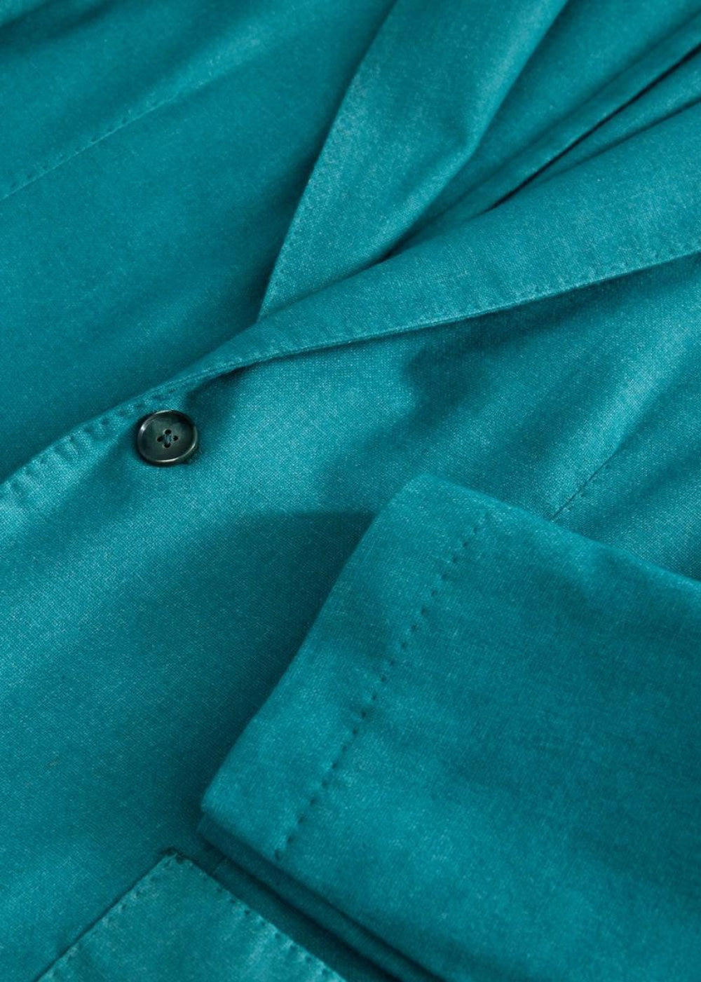 Garment Washed Two Button Jacket - Green - Blazer